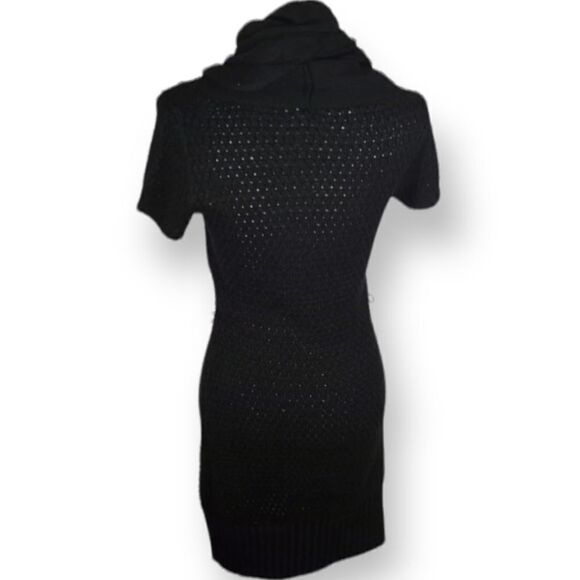 DEREK HEART BLACK COWL-NECK SWEATER DRESS SZ.L NWT - Picture 5 of 9